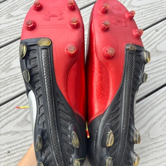 Under Armor Blur CBN III Men's Size 10.5 Soccer Cleats 1235645-860 Red Silver - Picture 9 of 12